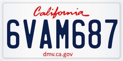 CA license plate 6VAM687