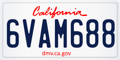 CA license plate 6VAM688