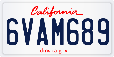CA license plate 6VAM689
