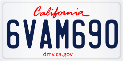 CA license plate 6VAM690