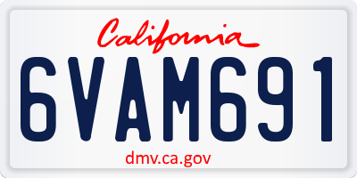CA license plate 6VAM691