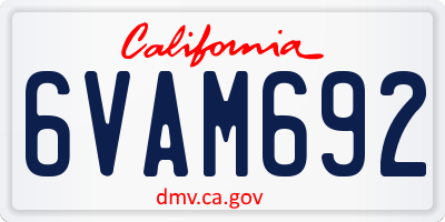 CA license plate 6VAM692
