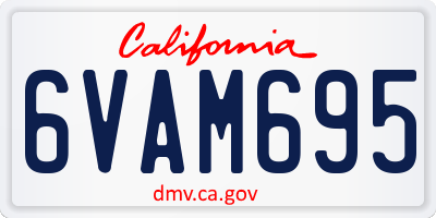 CA license plate 6VAM695