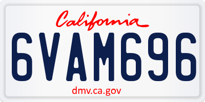 CA license plate 6VAM696