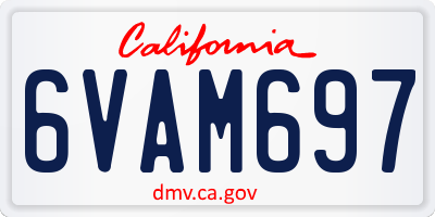 CA license plate 6VAM697