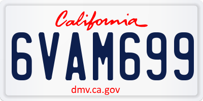 CA license plate 6VAM699
