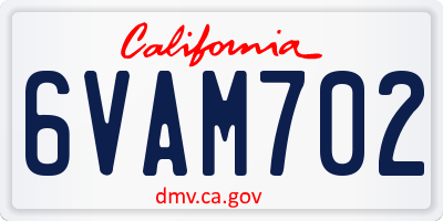 CA license plate 6VAM702