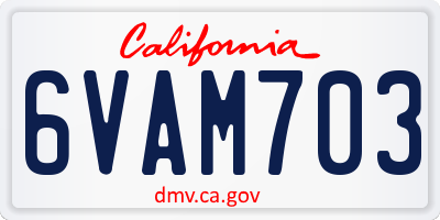 CA license plate 6VAM703