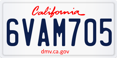 CA license plate 6VAM705