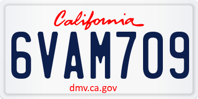 CA license plate 6VAM709