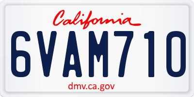 CA license plate 6VAM710