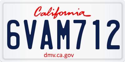 CA license plate 6VAM712