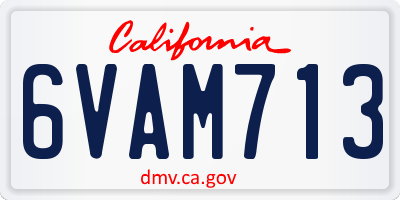 CA license plate 6VAM713