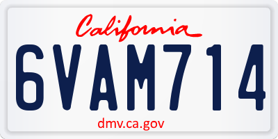 CA license plate 6VAM714