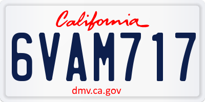 CA license plate 6VAM717