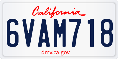 CA license plate 6VAM718