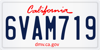 CA license plate 6VAM719