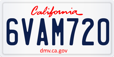 CA license plate 6VAM720