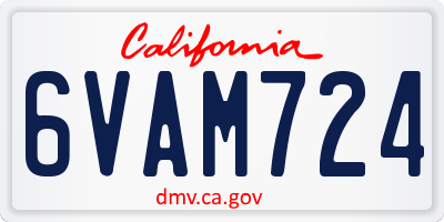 CA license plate 6VAM724