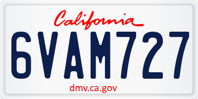 CA license plate 6VAM727