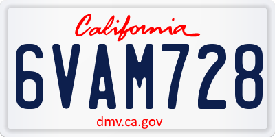 CA license plate 6VAM728