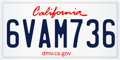 CA license plate 6VAM736