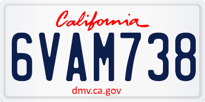 CA license plate 6VAM738