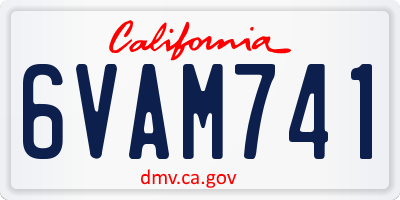 CA license plate 6VAM741