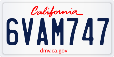 CA license plate 6VAM747