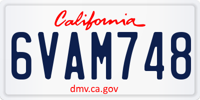 CA license plate 6VAM748