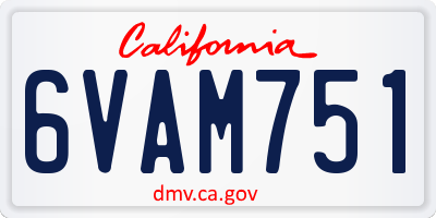 CA license plate 6VAM751
