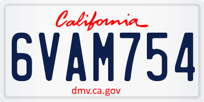 CA license plate 6VAM754