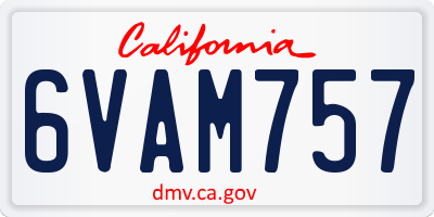 CA license plate 6VAM757
