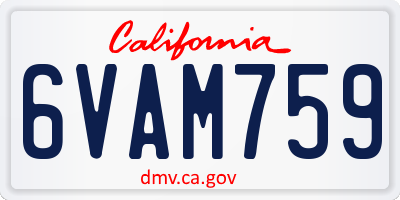 CA license plate 6VAM759