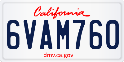 CA license plate 6VAM760