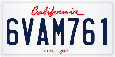 CA license plate 6VAM761