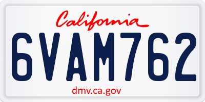 CA license plate 6VAM762