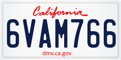 CA license plate 6VAM766