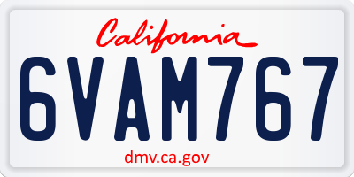 CA license plate 6VAM767