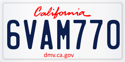 CA license plate 6VAM770