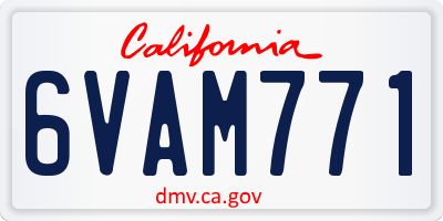 CA license plate 6VAM771