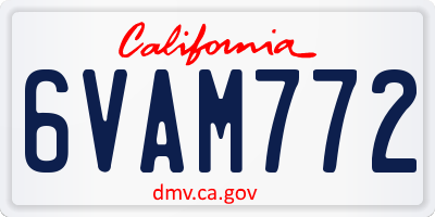 CA license plate 6VAM772