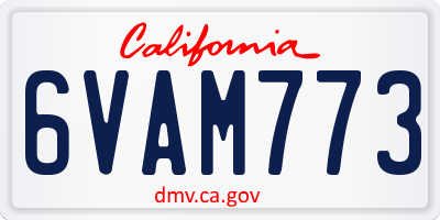 CA license plate 6VAM773