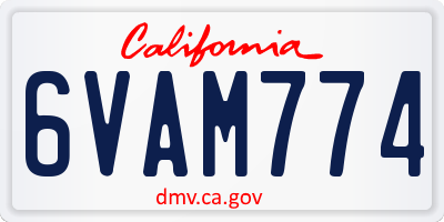 CA license plate 6VAM774