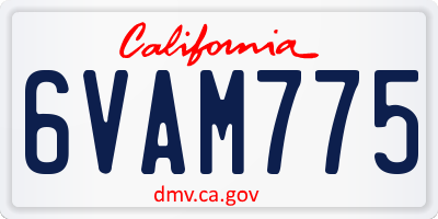 CA license plate 6VAM775