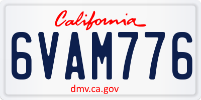 CA license plate 6VAM776