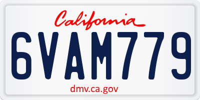 CA license plate 6VAM779