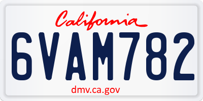 CA license plate 6VAM782