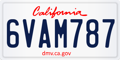 CA license plate 6VAM787