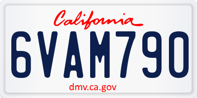 CA license plate 6VAM790